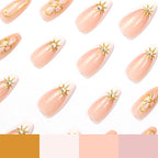 Press-On Nails Floral Gems & Gold Accents