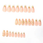 Press-On Nails Floral Gems & Gold Accents