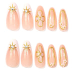 Press-On Nails Floral Gems & Gold Accents