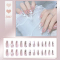 Press-On Nails Floral & Gemstone Peel-And-Stick Long-Lasting