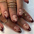 Press-On Nails Floral Gemstone Quick-Apply & Reusable