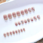 Press-On Nails Floral Glitter Long-Lasting Shine