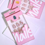 Press-On Nails Floral Glitter Long-Lasting Shine