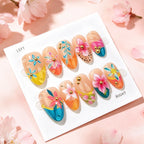 Press-On Nails Floral Glue-On Comfortable Fit