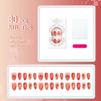 Press-On Nails Floral & Gold Accents Durable Acrylic