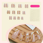 Press-On Nails Floral & Gold Accents Easy Application