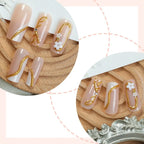 Press-On Nails Floral & Gold Accents Easy Application