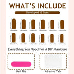 Press-On Nails Floral & Gold Accents Easy Application