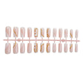 Press-On Nails Floral & Gold Accents Easy Application