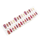 Press-On Nails Floral & Gold Accents Multiple Sizes