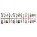 Press-On Nails Floral & Gold Accents No-Mess Adhesive