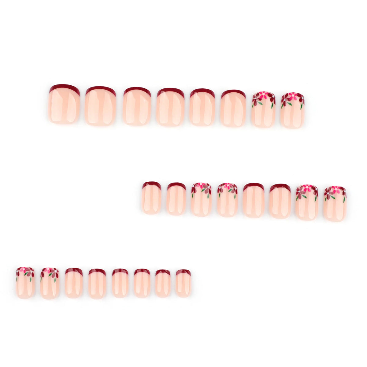 Press-On Nails Floral & Gradient Easy Application
