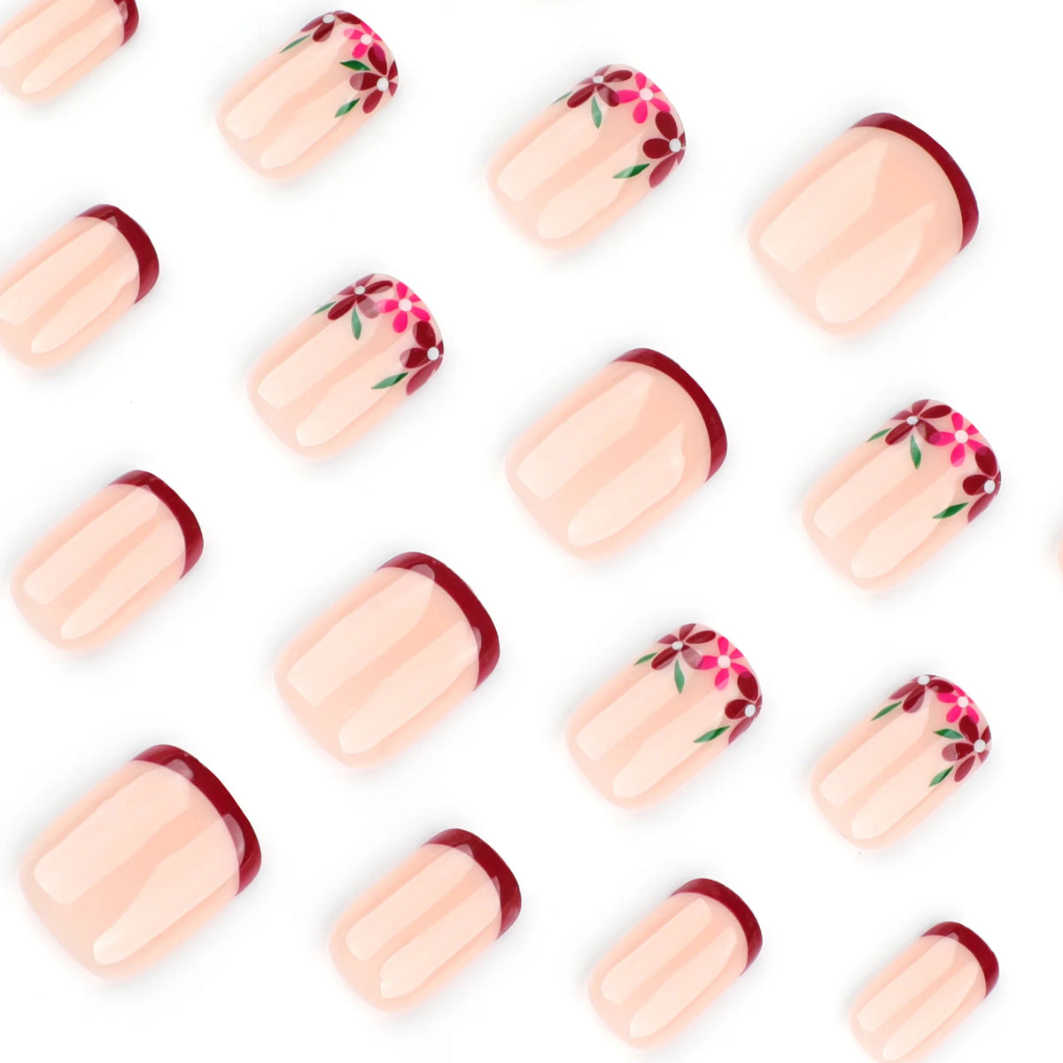 Press-On Nails Floral & Gradient Easy Application