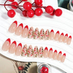 Press-On Nails Floral Grass Green Comfortable Fit
