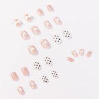 Press-On Nails Floral & Heart Design Blue Long-Lasting