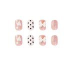 Press-On Nails Floral & Heart Design Blue Long-Lasting