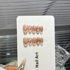 Press-On Nails Floral & Heart Design Peel & Stick
