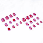 Press-On Nails Floral & Heart Designs Glossy Chip-Resistant