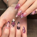 Press-On Nails Floral Hibiscus Easy Application & Long-Lasting Wear