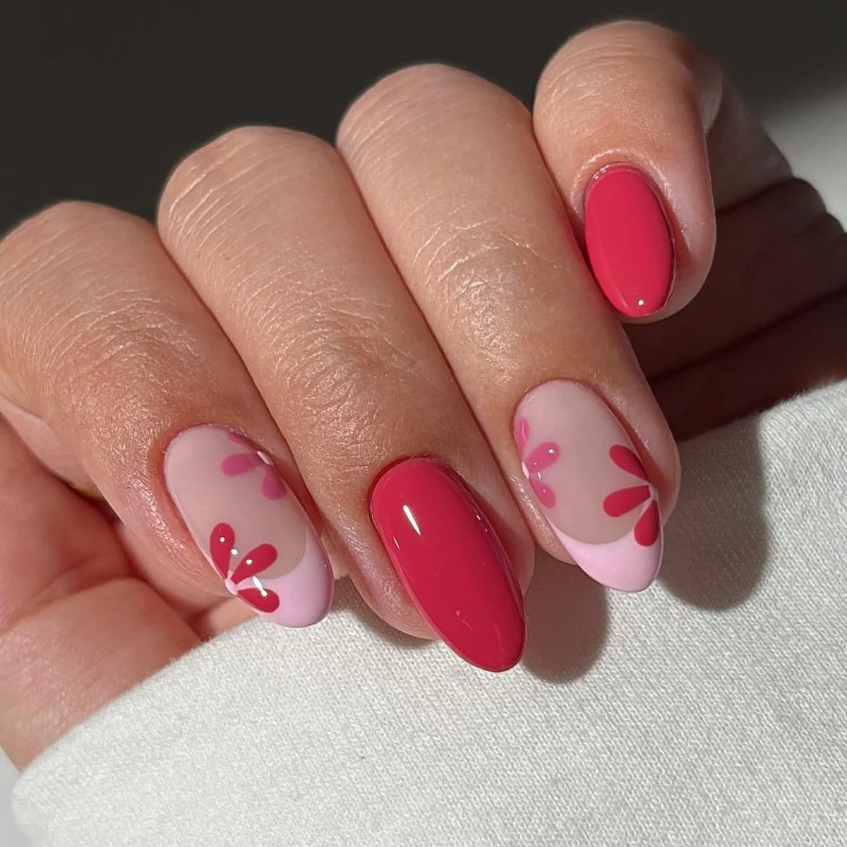 Press-On Nails Floral Jelly Customizable Length