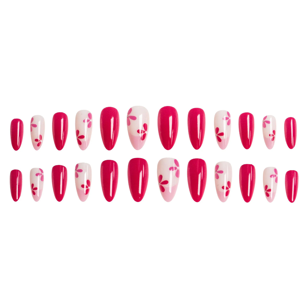 Press-On Nails Floral Jelly Customizable Length