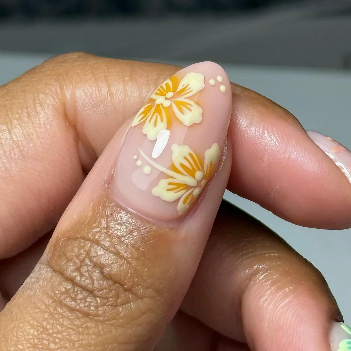 Press-On Nails Floral Jelly Long-Lasting