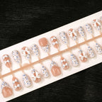 Press-On Nails Floral Lace Pre-Shaped & Reusable