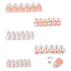 Press-On Nails Floral Lace Pre-Shaped & Reusable