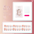 Press-On Nails Floral Lace Pre-Shaped & Reusable