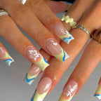 Press-On Nails Floral Layered Design & Easy Application