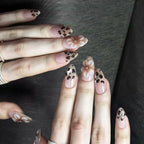 Press-On Nails Floral & Leopard Print Full-Cover Reusable Set