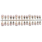 Press-On Nails Floral & Leopard Print Full-Cover Reusable Set