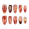 Press-On Nails Floral Nail Art No Glue Lightweight
