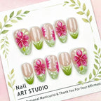 Press-On Nails Floral Pattern Easy Application & Comfortable Fit
