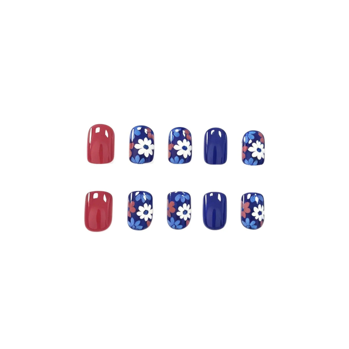 Press-On Nails Floral Pattern Easy Application Set of 24