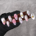 Press-On Nails Floral Pattern Peel & Stick Long-Lasting