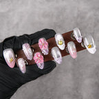 Press-On Nails Floral Pattern Peel & Stick Long-Lasting