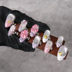 Press-On Nails Floral Pattern Peel & Stick Long-Lasting