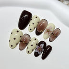 Press-On Nails Floral Pattern Strong Adhesive