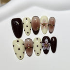 Press-On Nails Floral Pattern Strong Adhesive