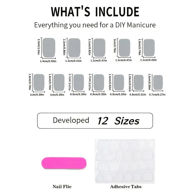 Press-On Nails Floral & Patterned Glue-Free Reusable