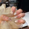 Press-On Nails Floral & Pearl Accents Easy Application