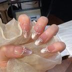 Press-On Nails Floral & Pearl Accents Easy Application