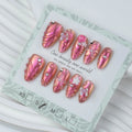 Press-On Nails Floral Pearl Accents Multiple Sizes