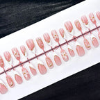 Press-On Nails Floral & Pearl Accents Peel-And-Stick