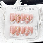 Press-On Nails Floral & Pearl Accents Peel-And-Stick