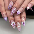 Press-On Nails Floral & Pearl Design Comfortable Fit