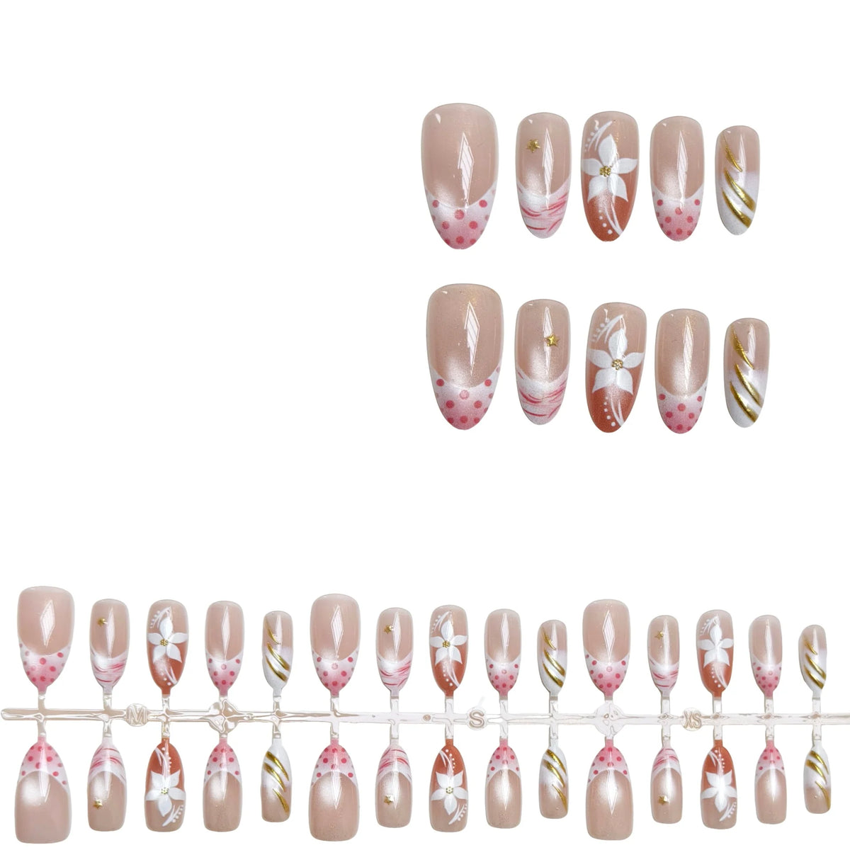 Press-On Nails Floral Peel-And-Stick Comfortable Fit