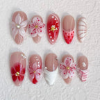Press-On Nails Floral Peel-And-Stick & Long-Lasting