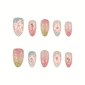 Press-On Nails Floral Peel-And-Stick & Reusable